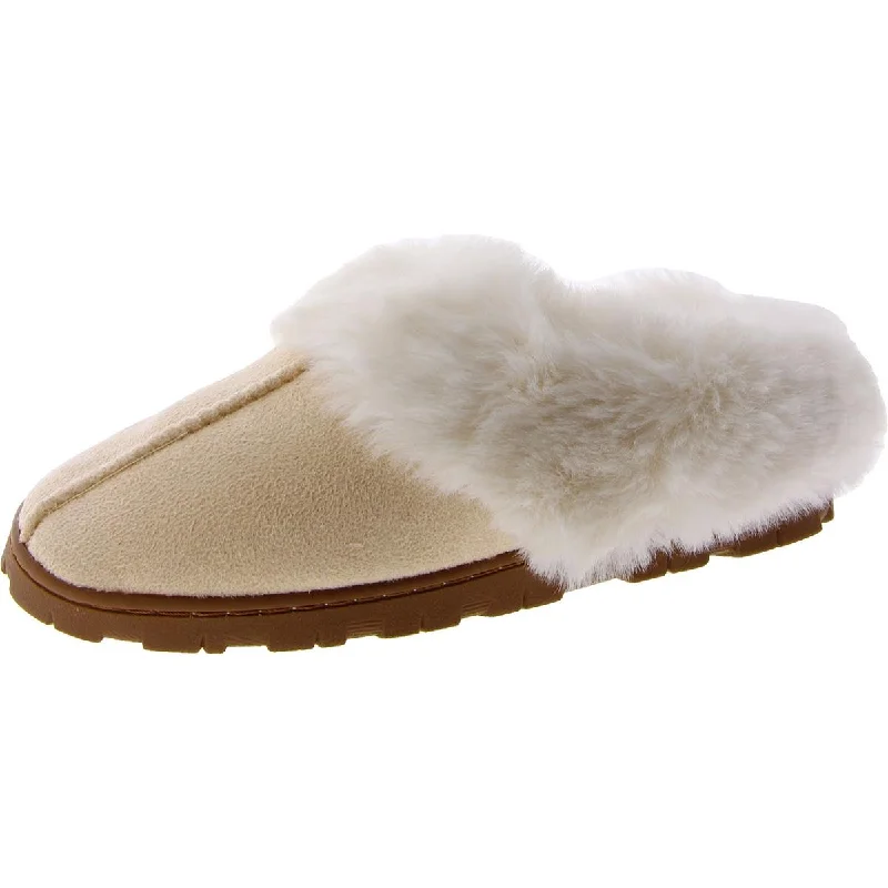 Solemates Womens Faux Fur Trim Slip On Slide Slippers