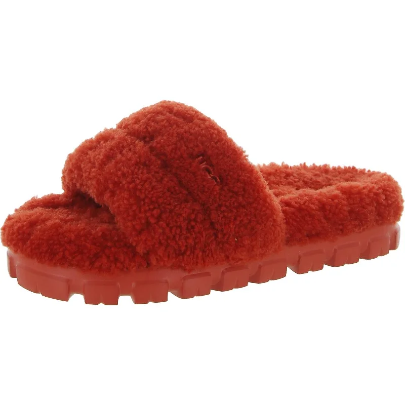 Ugg Womens Cozetta Curly Shearling Slip-On Slide Slippers