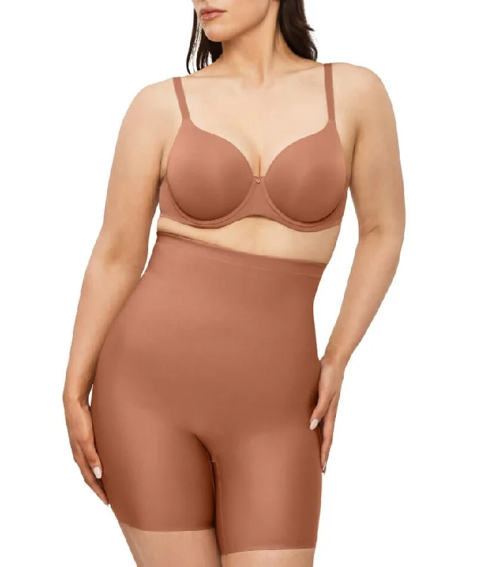 Nancy Ganz X-Factor High Waisted Thigh Shaper Short - Cocoa