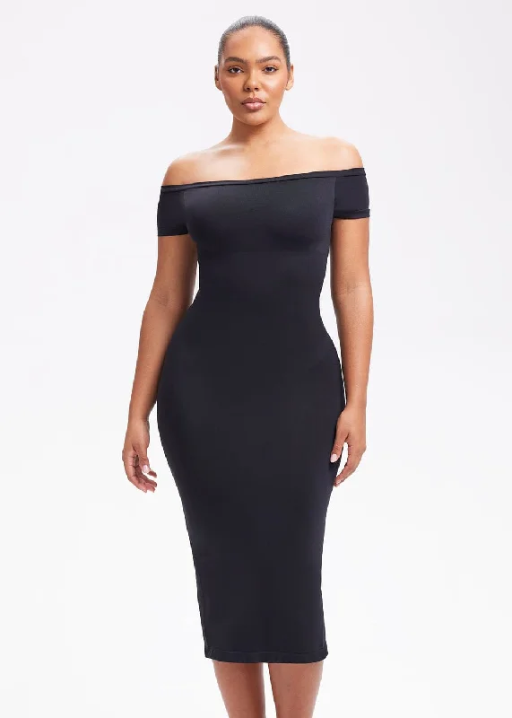 SnatchedKnit Off-Shoulder Midi Dress