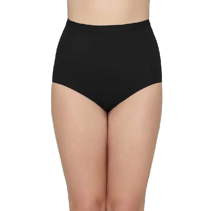 Shape Revelation Mid Waist Full Coverage Firm Control Seamless Shaping Brief - Black